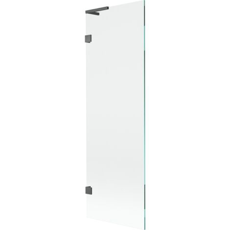 Mexen Lunar L paravento per vasca da bagno ad 1 anta 60 x 150 cm, trasparente, grigio canna di fucile spazzolato - 897L-060-000