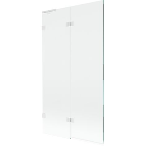 Mexen Lunar L parav谩n de ba帽era con 2 puertas, izquierda 100 x 150 cm, transparente, blanco - 897L-100-100-20-00-L