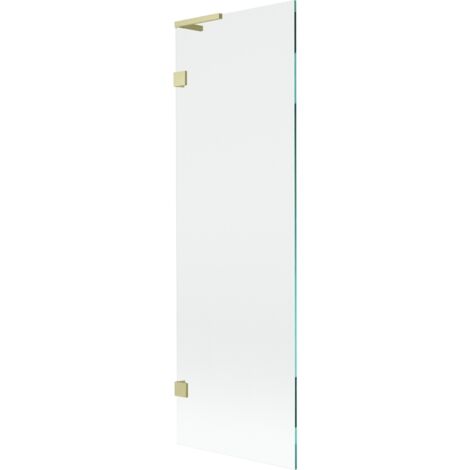 Mexen Lunar L parav谩n de ba帽o de 1 hoja 60 x 150 cm, transparente, dorado cepillado - 897L-060-000-55-00