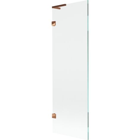 Mexen Lunar L parav谩n de ba帽o de 1 hoja de 60 x 150 cm, transparente, oro rosa - 897L-060-000-60-00