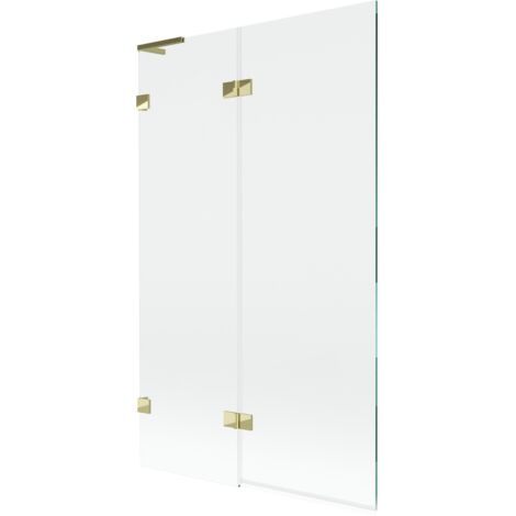 Mexen Lunar L pare-douche de baignoire 2 volets à gauche 110 x 150 cm, transparent, doré - 897L-110-100-50-00-L