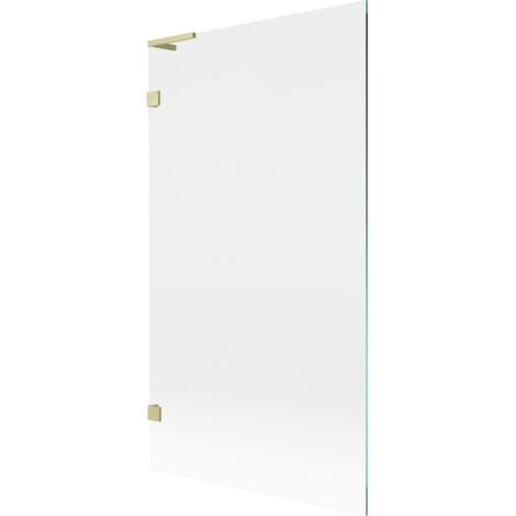 Mexen Lunar L paroi de baignoire 1-volet 100 x 150 cm, transparent, or brossé - 897L-100-000-55-00