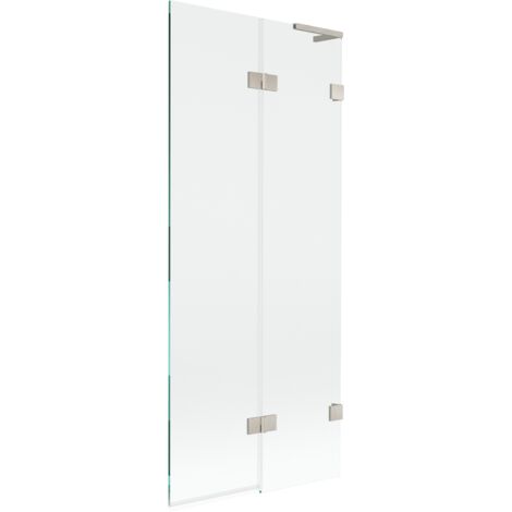 Mexen Lunar L paroi de baignoire 2 battants droite 80 x 150 cm, transparent, nickel brossé - 897L-080-100-97-00-P