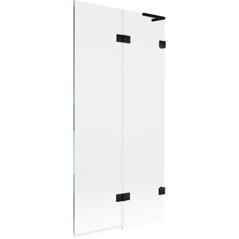 Mexen Lunar L paroi de baignoire 2 panneaux droite 90 x 150 cm, transparent, noir - 897L-090-100-70-00-P