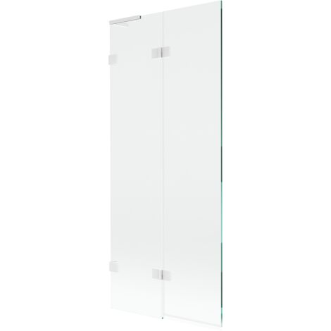 Mexen Lunar L paroi de baignoire 2 volets à gauche 80 x 150 cm, transparent, blanc - 897L-080-100-20-00-L
