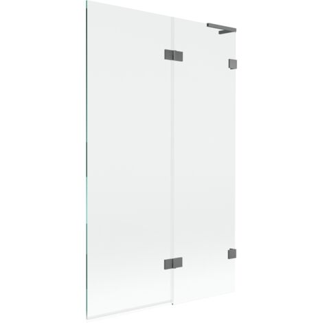Mexen Lunar L paroi de baignoire 2 volets, droit 110 x 150 cm, transparent, gun metal - 897L-110-100-95-00-P