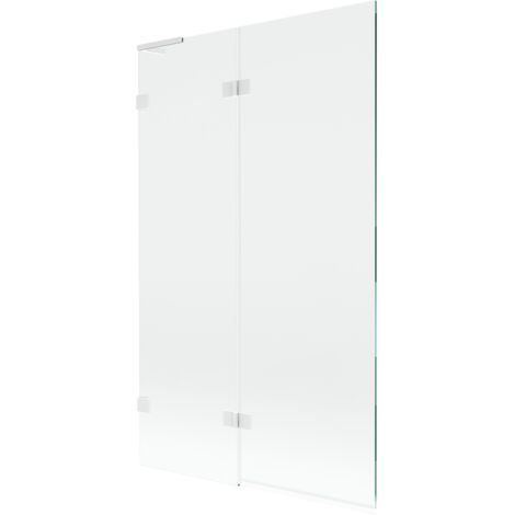 Mexen Lunar L paroi de baignoire 2 volets gauche 110 x 150 cm, transparent, blanc - 897L-110-100-20-00-L