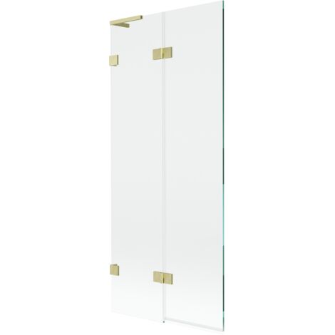 Mexen Lunar L paroi de baignoire 2 volets gauche 80 x 150 cm, transparent, or brossé - 897L-080-100-55-00-L