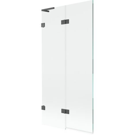 Mexen Lunar L paroi de baignoire 2 volets gauche 90 x 150 cm, transparent, gris pistolet brossé - 897L-090-100-66-00-L