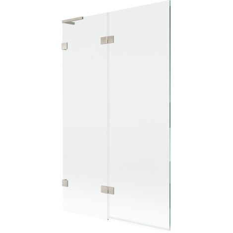 Mexen Lunar L paroi de baignoire à 2 battants à gauche 110 x 150 cm, transparent, nickel brossé - 897L-110-100-97-00-L