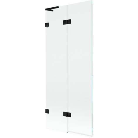 Mexen Lunar L paroi de baignoire à 2 volets gauche 80 x 150 cm, transparent, noir - 897L-080-100-70-00-L
