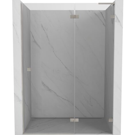 Mexen Lunar L puerta de ducha abatible derecha 135 cm, transparente, n铆quel cepillado - 834L-135-000-97-00-P