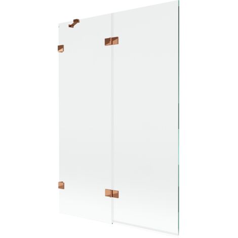 Mexen Lunar mampara de ba帽era de 2 alas izquierda 120 x 150 cm, transparente, oro rosa - 897-120-100-60-00-L