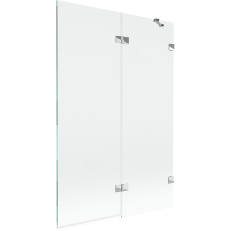 Mexen Lunar mampara de ba帽o de 2 hojas derecha 120 x 150 cm, transparente, cromo - 897-120-100-01-00-P