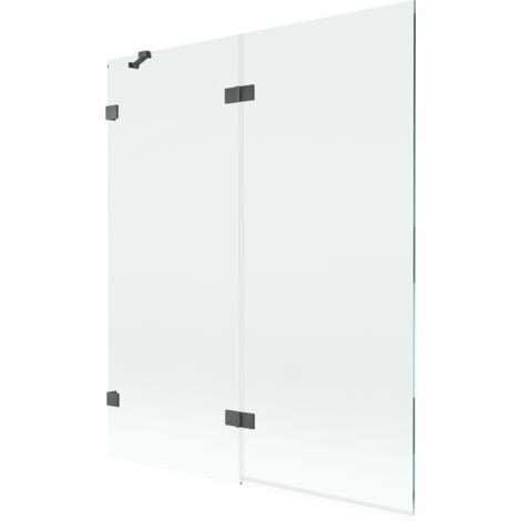 Mexen Lunar mampara de ba帽o de 2 hojas izquierda 140 x 150 cm, transparente, gris pistola cepillado - 897-140-100-66-00-L