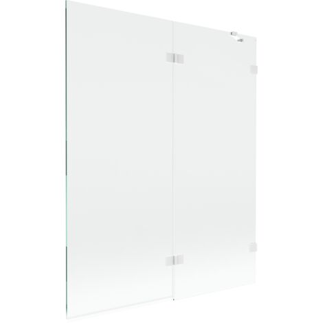 Mexen Lunar mampara de ba帽o de 2 paneles, derecha 140 x 150 cm, transparente, blanco - 897-140-100-20-00-P