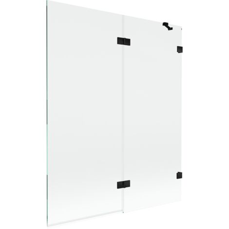 Mexen Lunar mampara de ducha 2-panel derecho 140 x 150 cm, transparente, negro - 897-140-100-70-00-P