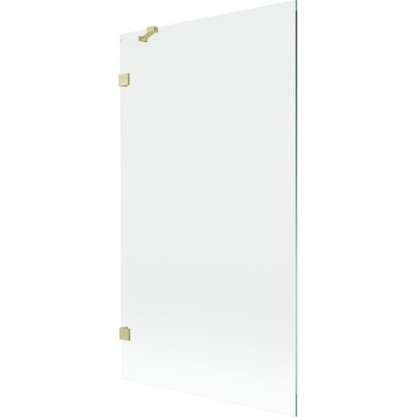 Mexen Lunar mampara de ducha de 1 hoja 100 x 150 cm, transparente, dorado cepillado - 897-100-000-55-00