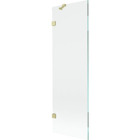 Mexen Lunar mampara de ducha de 1 hoja 60 x 150 cm, transparente, dorado cepillado - 897-060-000-55-00