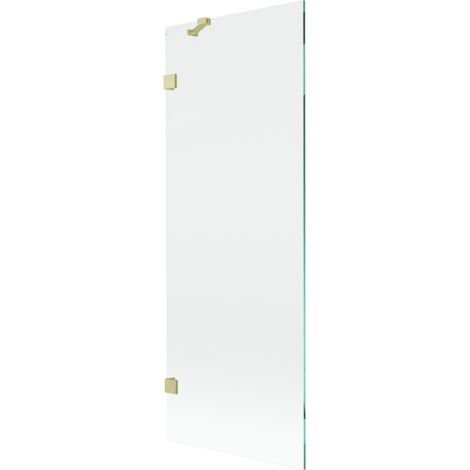 Mexen Lunar mampara de ducha de 1 hoja 70 x 150 cm, transparente, dorado cepillado - 897-070-000-55-00