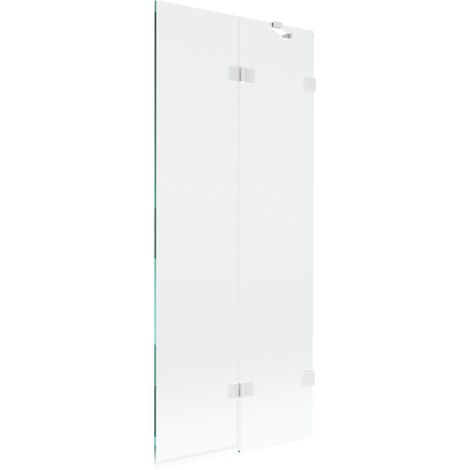 Mexen Lunar mampara de ducha de 2 hojas a la derecha 80 x 150 cm, transparente, blanco - 897-080-100-20-00-P