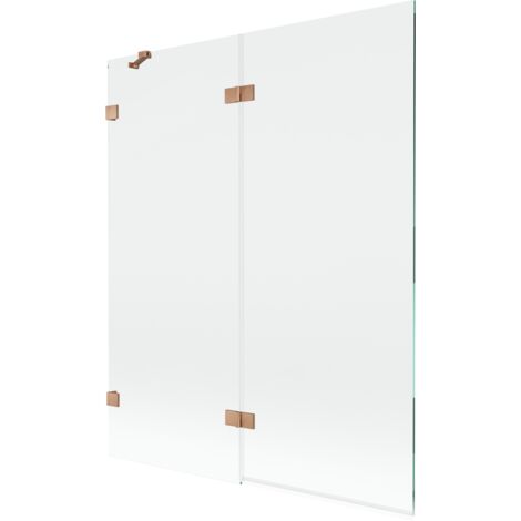 Mexen Lunar mampara de ducha de 2 hojas izquierda 140 x 150 cm, transparente, cobre cepillado - 897-140-100-65-00-L