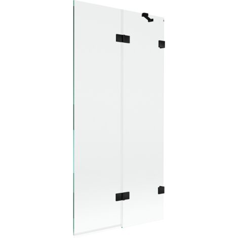 Mexen Lunar mampara de ducha de 2 paneles derecha 90 x 150 cm, transparente, negro - 897-090-100-70-00-P