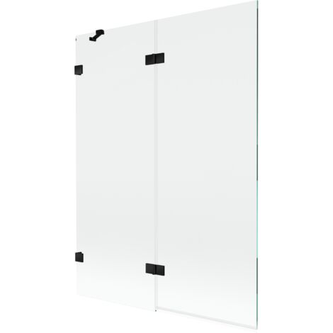 Mexen Lunar mampara de ducha de 2 paneles, izquierda, 130 x 150 cm, transparente, negra - 897-130-100-70-00-L