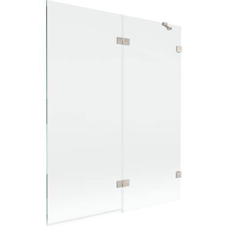 Mexen Lunar mampara de ducha de 2 puertas, derecha 140 x 150 cm, transparente, n铆quel cepillado - 897-140-100-97-00-P
