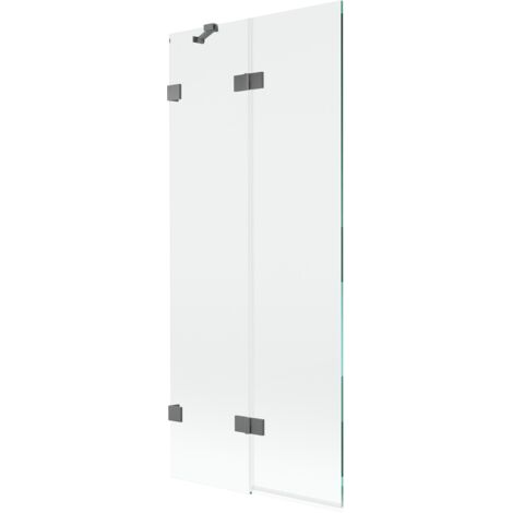Mexen Lunar pantalla de ba帽o de 2 hojas izquierda 80 x 150 cm, transparente, gun metal - 897-080-100-95-00-L