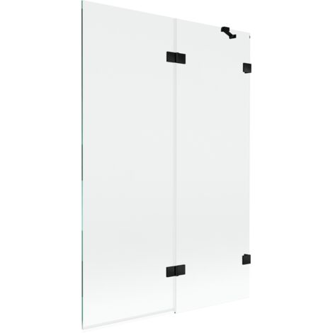 Mexen Lunar paratia da doccia a 2 ante destra 120 x 150 cm, trasparente, nero - 897-120-100-70-00-P