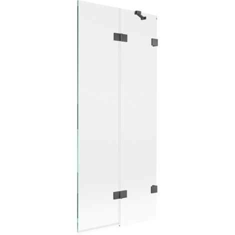 Mexen Lunar paratia della doccia a 2 ante destra 80 x 150 cm, trasparente, grigio canna di fucile spazzolato - 897-080-100-66-0