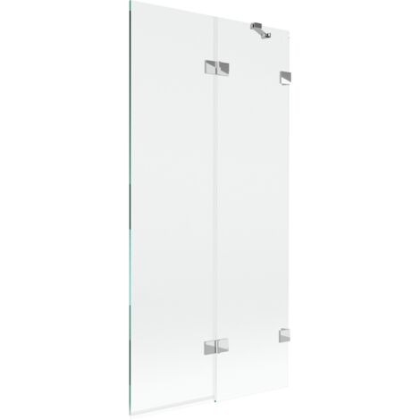 Mexen Lunar paratia per vasca da bagno a 2 ante destra 90 x 150 cm, trasparente, cromo - 897-090-100-01-00-P