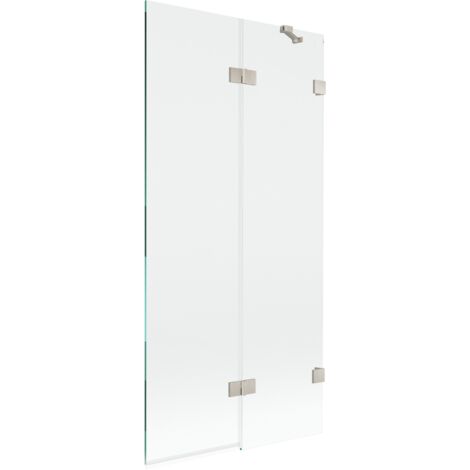 Mexen Lunar paratia per vasca da bagno a 2 ante destra 90 x 150 cm, trasparente, nichel spazzolato - 897-090-100-97-00-P