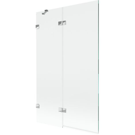 Mexen Lunar paratia vasca da bagno a 2 ante sinistra 110 x 150 cm, trasparente, cromo - 897-110-100-01-00-L