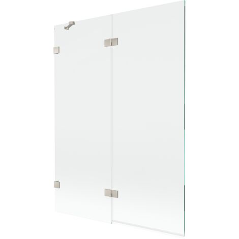 Mexen Lunar pared de ducha de 2 hojas izquierda 130 x 150 cm, transparente, n铆quel cepillado - 897-130-100-97-00-L