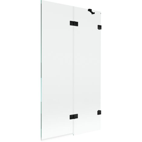 Mexen Lunar paroi de baignoire 2 volets droite 100 x 150 cm, transparent, noir - 897-100-100-70-00-P