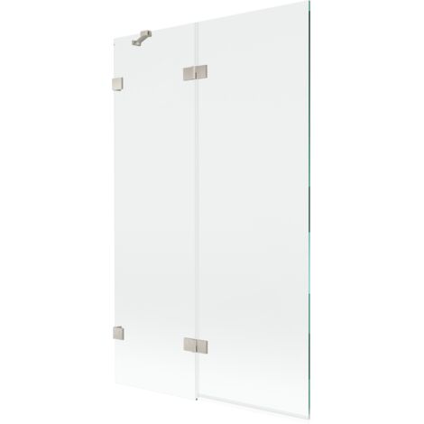 Mexen Lunar paroi de baignoire 2 volets gauche 110 x 150 cm, transparent, nickel brossé - 897-110-100-97-00-L
