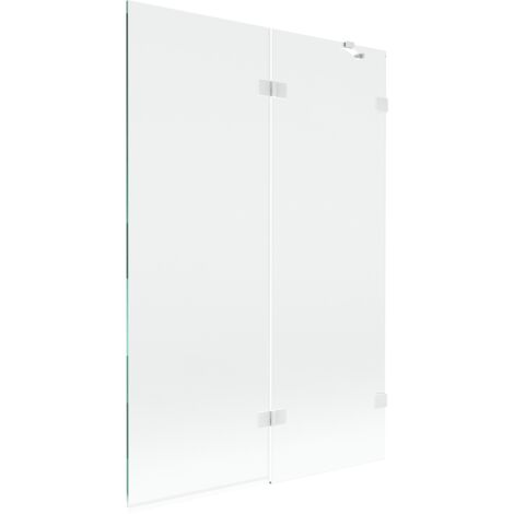 Mexen Lunar paroi de baignoire à 2 volets droite 120 x 150 cm, transparent, blanc - 897-120-100-20-00-P