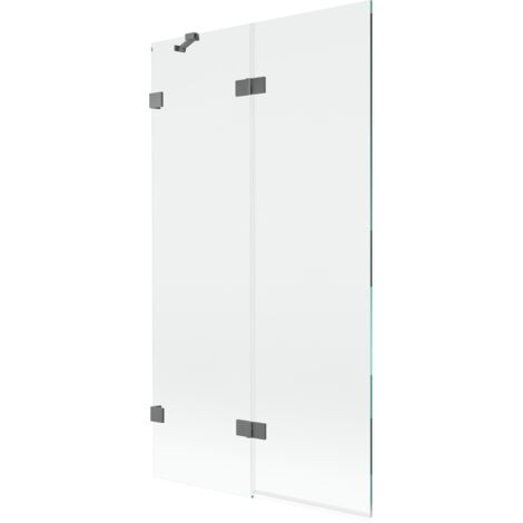 Mexen Lunar paroi de baignoire à 2 volets gauche 100 x 150 cm, transparent, métal canon - 897-100-100-95-00-L