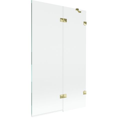 Mexen Lunar paroi de douche 2 volets droite 110 x 150 cm, transparent, doré - 897-110-100-50-00-P