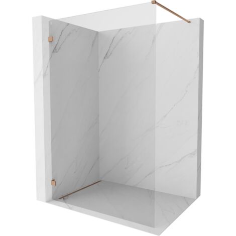 Mexen Lunar paroi de douche Walk-in gauche 60 x 200 cm, transparent 8 mm, cuivre brossé - 830-060-000-65-00-L