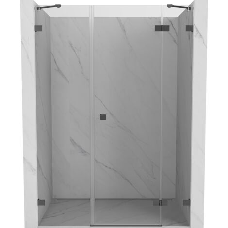 Mexen Lunar porta doccia a battente destra 150 cm, trasparente, gun metal - 834S-150-050-95-00-P