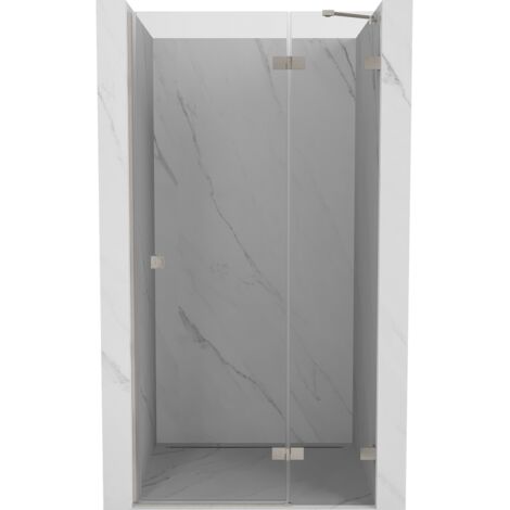 Mexen Lunar puerta de ducha abatible derecha 70 cm, transparente, n铆quel cepillado - 834-070-000-97-00-P