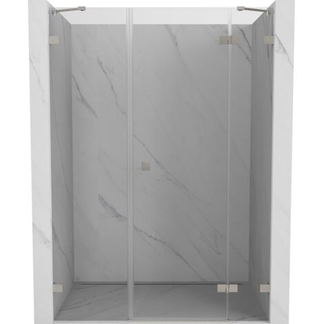 Mexen Lunar puerta de ducha batiente derecha 160 cm, transparente, n铆quel cepillado - 834S-160-050-97-00-P