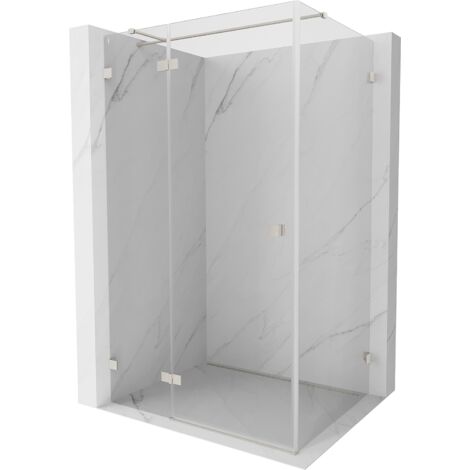 Mexen Lunar T cabina de ducha abatible izquierda 85 x 110 cm, transparente, n铆quel cepillado - 834T-085-110-97-00-L