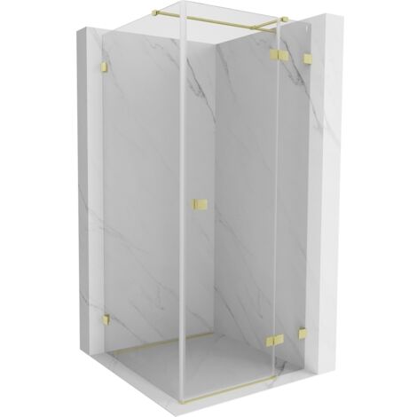 Mexen Lunar T cabina doccia a battente destra 110 x 110 cm, trasparente, oro spazzolato - 834T-110-110-55-00-P