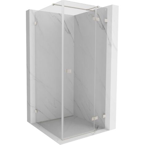 Mexen Lunar T cabine de douche pivotante droite 100 x 100 cm, transparent, nickel brossé - 834T-100-100-97-00-P