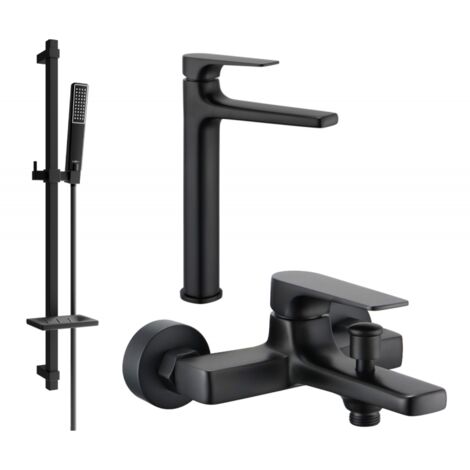 Mexen Lynx DQ72 Badewannenset, Schwarz - 745913DQ72-70