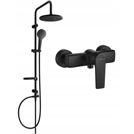 Mexen Lynx Erik set doccia esterno con soffione e miscelatore doccia, nero - 745940205-70